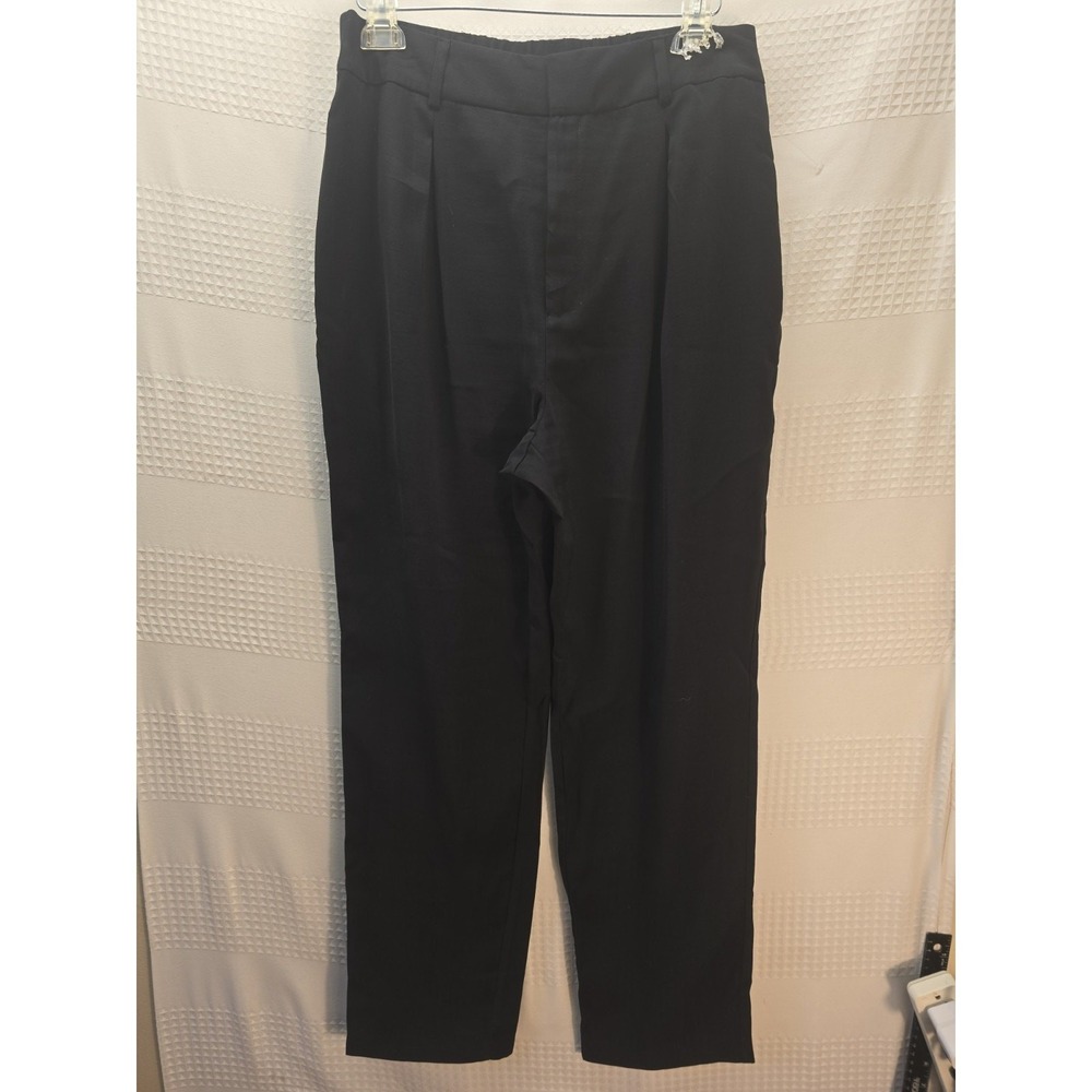 Elizabeth and James Black Pleated Pants Womens Small High Rise Elastic Waist